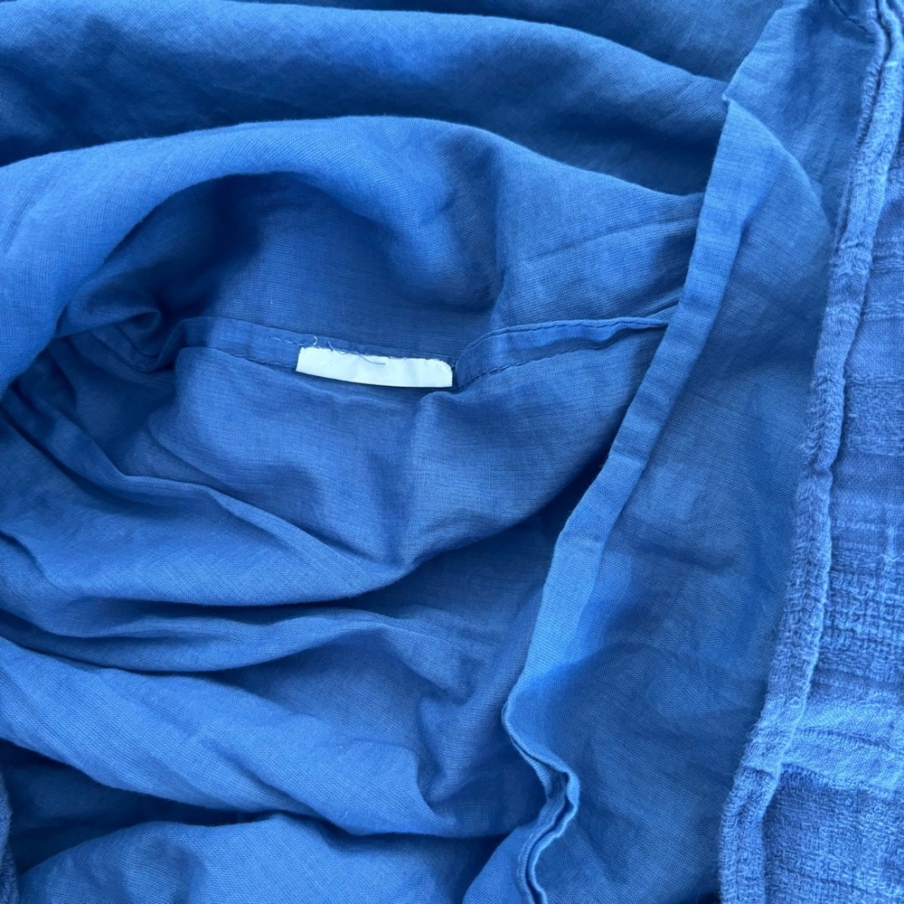 Tory Burch Loretta Blue and White Off the Shoulder Embroidered Gauze Mini Dress - Picture 10 of 10